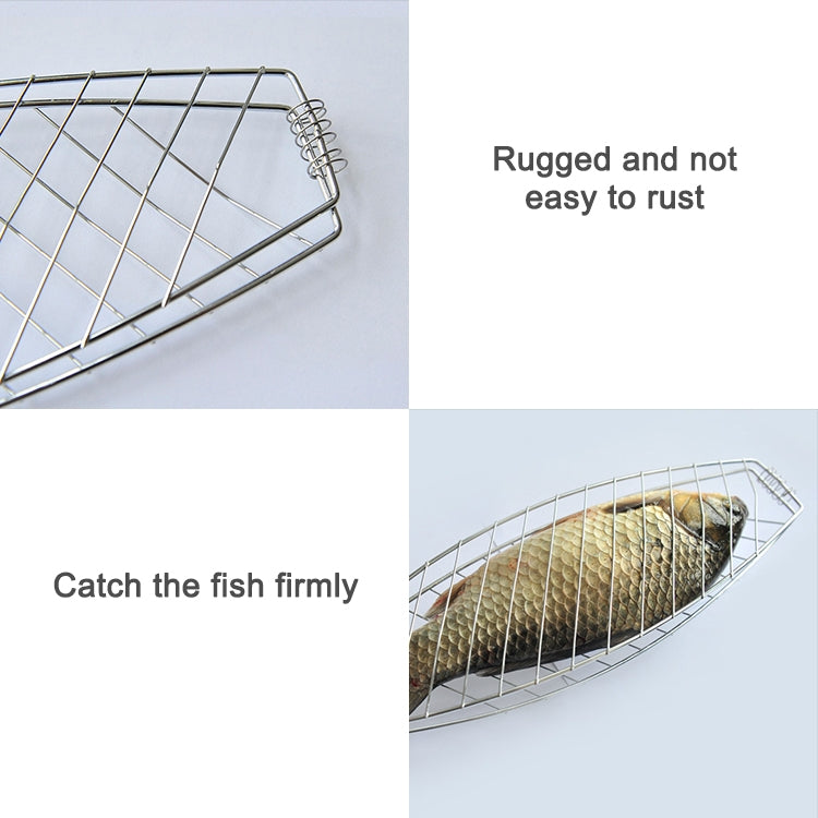 Chrome Plated Wooden Handle Single Fish Barbecue Net Clip Outdoor Grilled Fish Clip Barbecue Tool