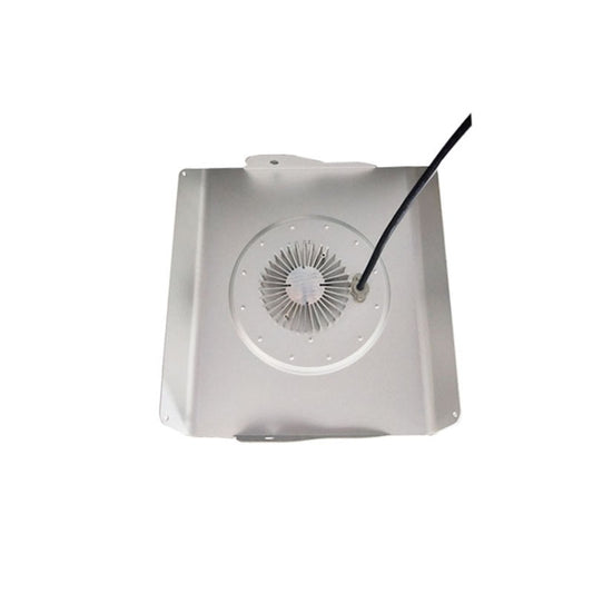 Plant growth light reflector box with circular COB LED array and angled power cable