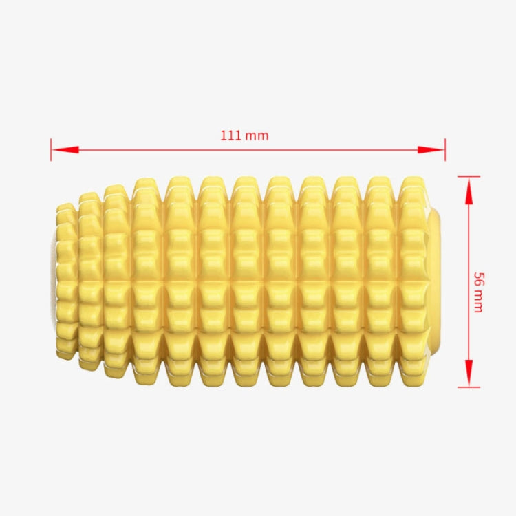Yellow ribbed chew toy size: 111 mm long and 65 mm tall