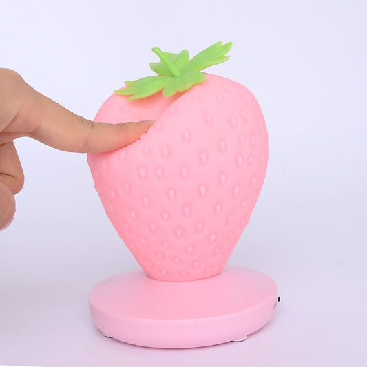 Creative Home LED Silicone Strawberry Night Light USB Rechargeable Bedside Decoration Atmosphere Light, Pink Strawberry, Red Strawberry, White Strawberry