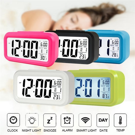 Temperature Type Lazy Snooze Alarm Mute Backlit Electronic Clock, Battery(White), Battery(Green), Battery(Black), Battery(Blue), Battery(Rose Red)