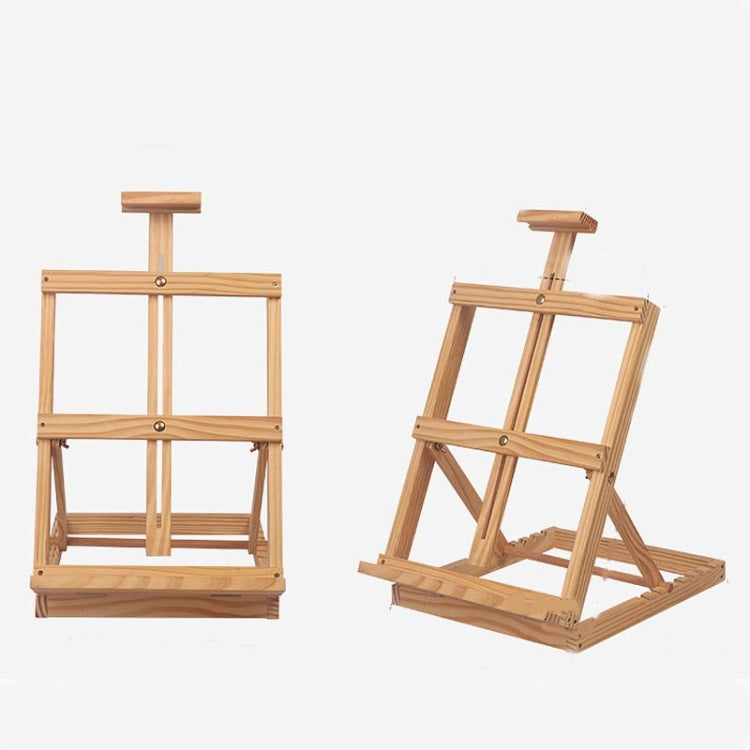 Wood sketch exhibition easel with adjustable tilt stand and stable base