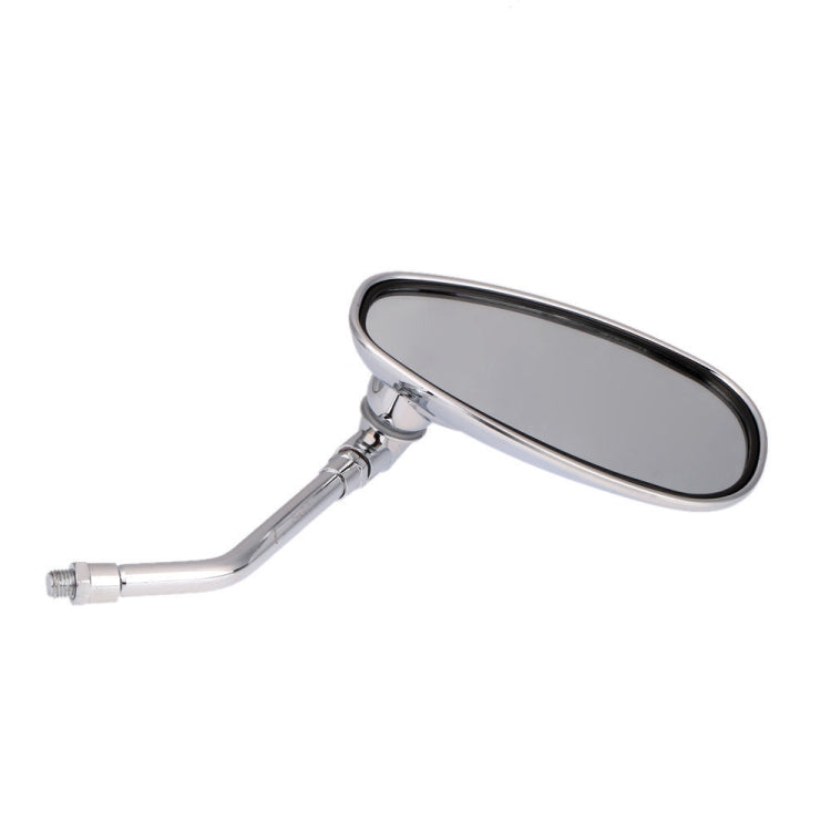 HSJ chrome rearview mirror pair with dark oval glass and adjustable arms