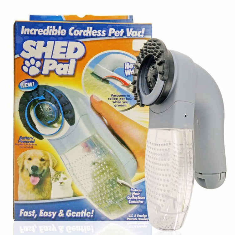Retail box for cordless pet hair suction massage cleaner with handheld device and clear tank