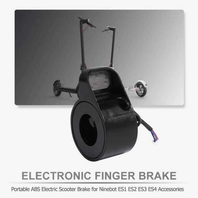 Black electronic finger brake module accessory in front view