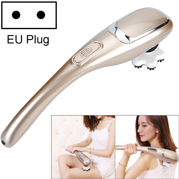 Electric dolphin massager stick in beige with roller head and side control panel, EU plug