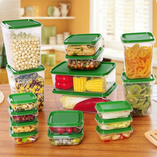 16 in 1 Household Fresh-keeping Box Set Refrigerator Freezing&Refrigerating Multifunctional Storage Box Set, Household Fresh-keeping Box