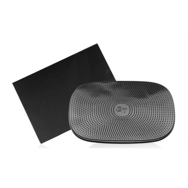 Oval gray anti-slip nano pad with dotted grip texture and center ring