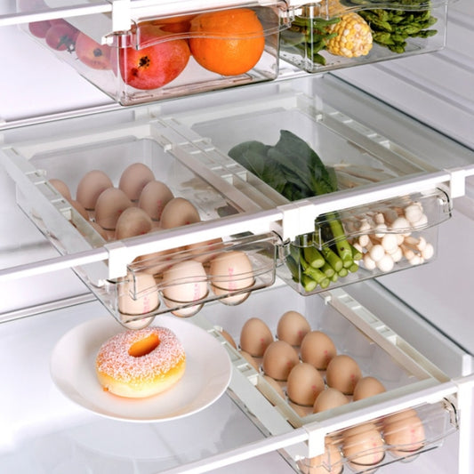 Refrigerator Storage Box Drawer Type Square Household Multifunctional Food Preservation Box, 1 Egg Box, 1 Fresh Box, 2 Egg Box, 2 Fresh Box, 1 Egg Box + 1 Fresh Box, 1 Box Without Hook