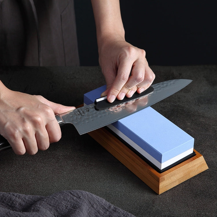 1000/6000 Red White Whetstone Double-sided Bamboo Base Set, Blue White Whetstone