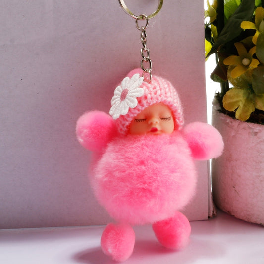 Sleeping Baby Doll Ball Key Chain Car Keyring Holder Bag Pendant Charm Keychain