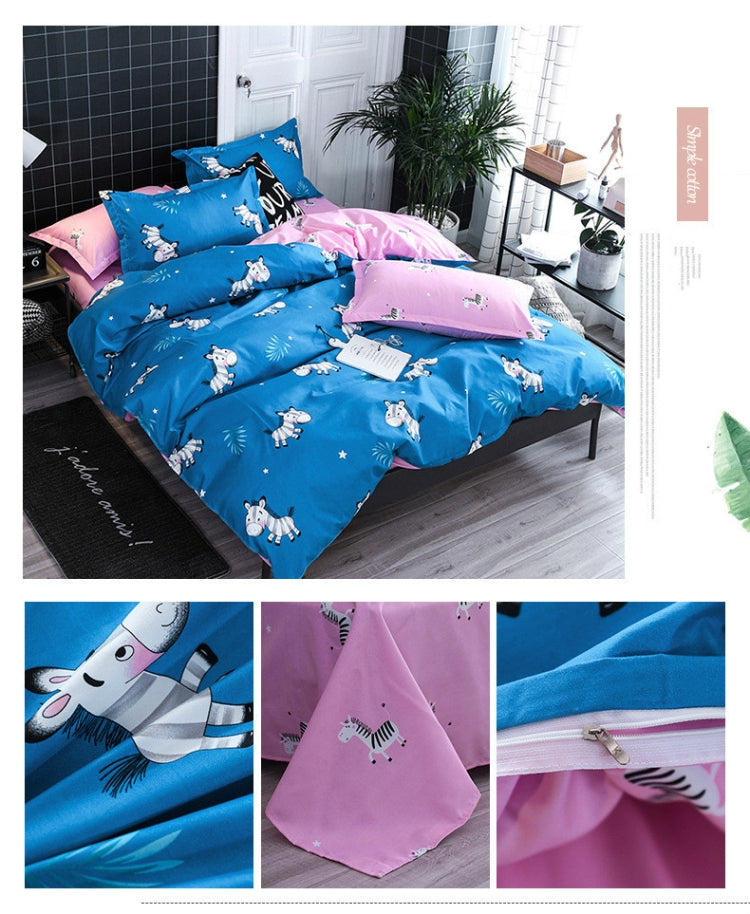 Unicorn bedding set in blue and pink, duvet with unicorn pillowcases and coordinating pillows
