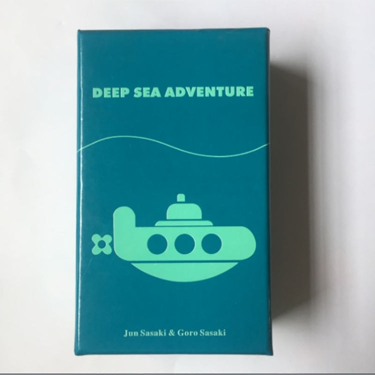 Deep Sea Adventure board game box with teal submarine cover text