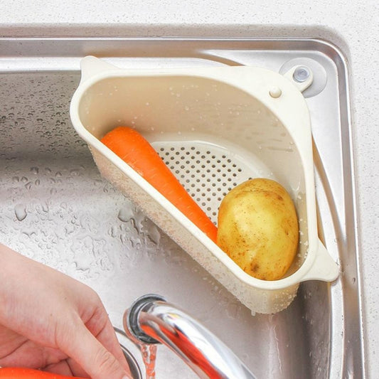 Kitchen Vegetable Rack Household Sink Drain Rack Triangle Storage Hanger Free Punch Tray Hanging Basket
