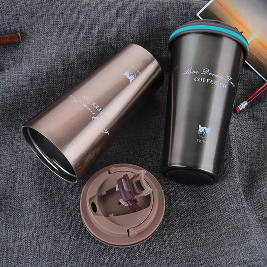 500ML Portable Stainless Steel Creative Gift Coffee Cup Office Vacuum Thermos Mug