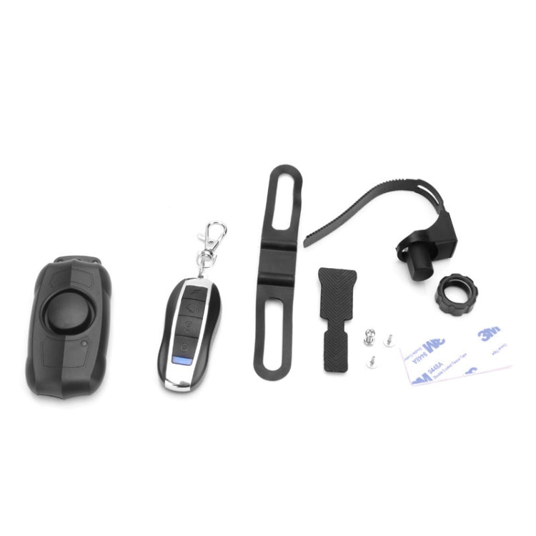 Bicycle anti-theft alarm kit: sensor, remote, strap, keys, screws, ring