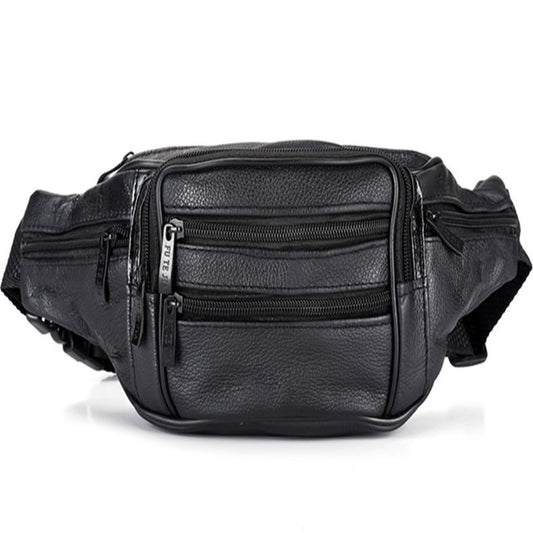 Fashion Men Genuine Leather Waist Bags Travel Necessity Organizer Mobile Phone Bag