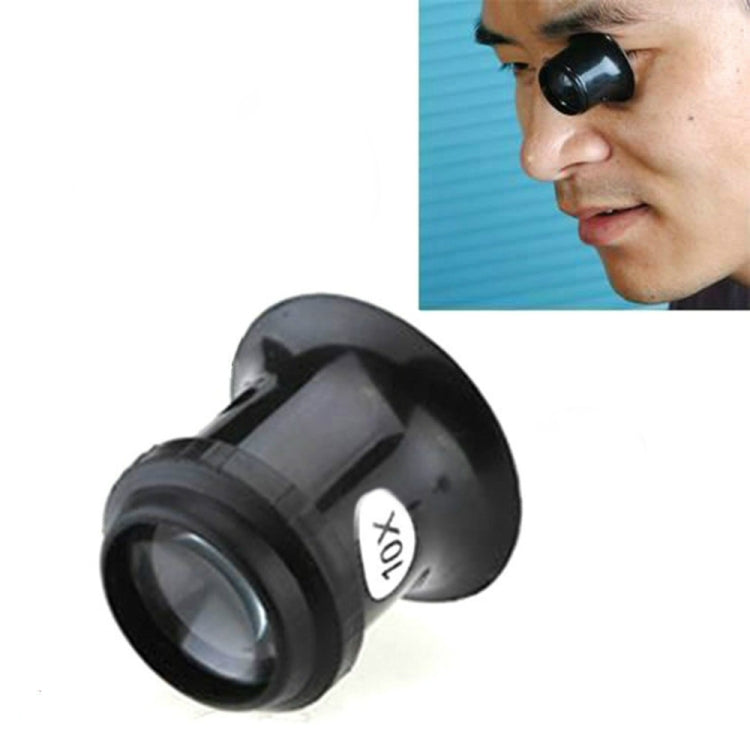 Black 10X watch repair eyepiece magnifier with circular lens