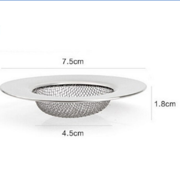Hair catcher drain strainer size: 7.5cm wide, 4.5cm base, 1.8cm high