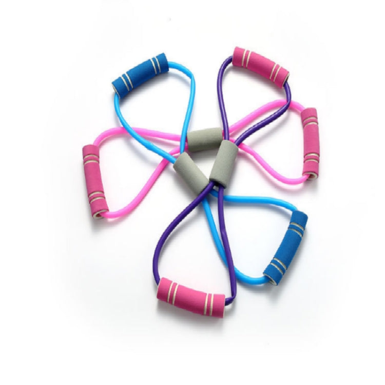 Eight-shaped latex chest elastic rope with blue, pink and purple loop bands