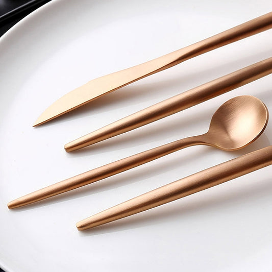 Stainless Steel Cutlery Knives Forks Spoons Western Kitchen Dinnerware Home Party Tableware Set