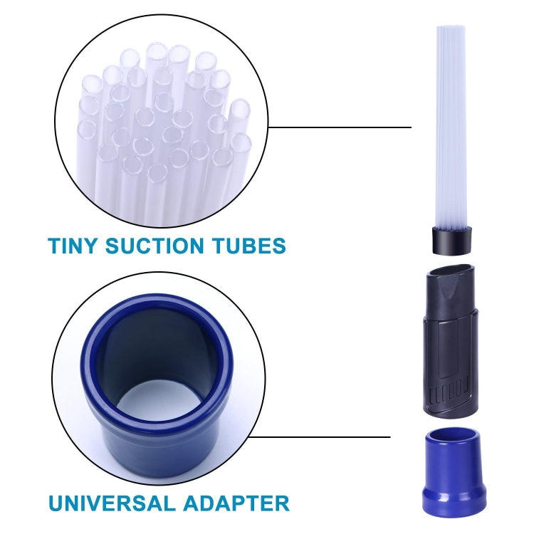 Universal vacuum attachment with small suction tubes and blue adapter end