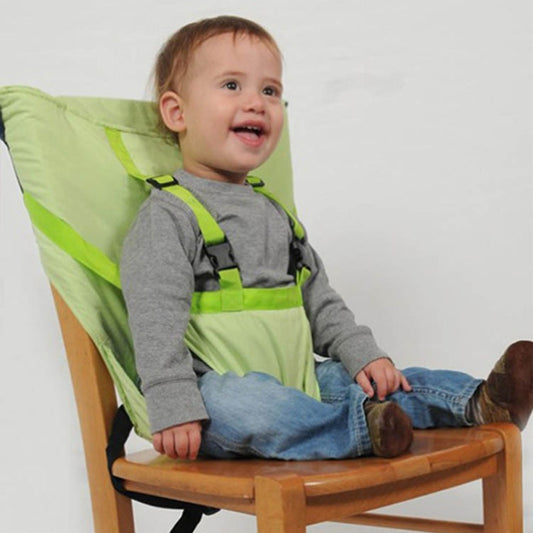 Baby Portable Seat Kids Chair Travel Foldable Washable Infant Dining Seat Cover Safety Belt