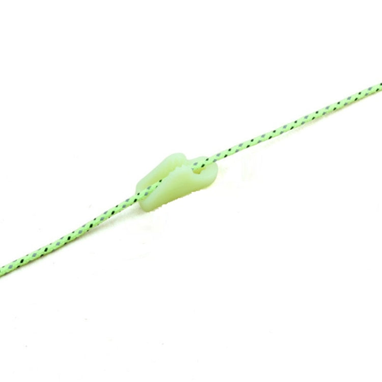 Light-green luminous tent rope triangle buckle on braided cord