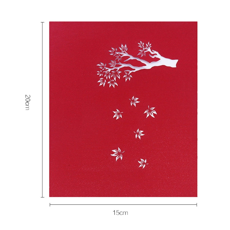 Three-Dimensional Maple Tree Greeting Card Birthday Greeting Card Red Maple Leaf 3d Card, Maple Tree Greeting Card