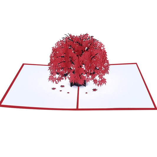 Three-Dimensional Maple Tree Greeting Card Birthday Greeting Card Red Maple Leaf 3d Card, Maple Tree Greeting Card
