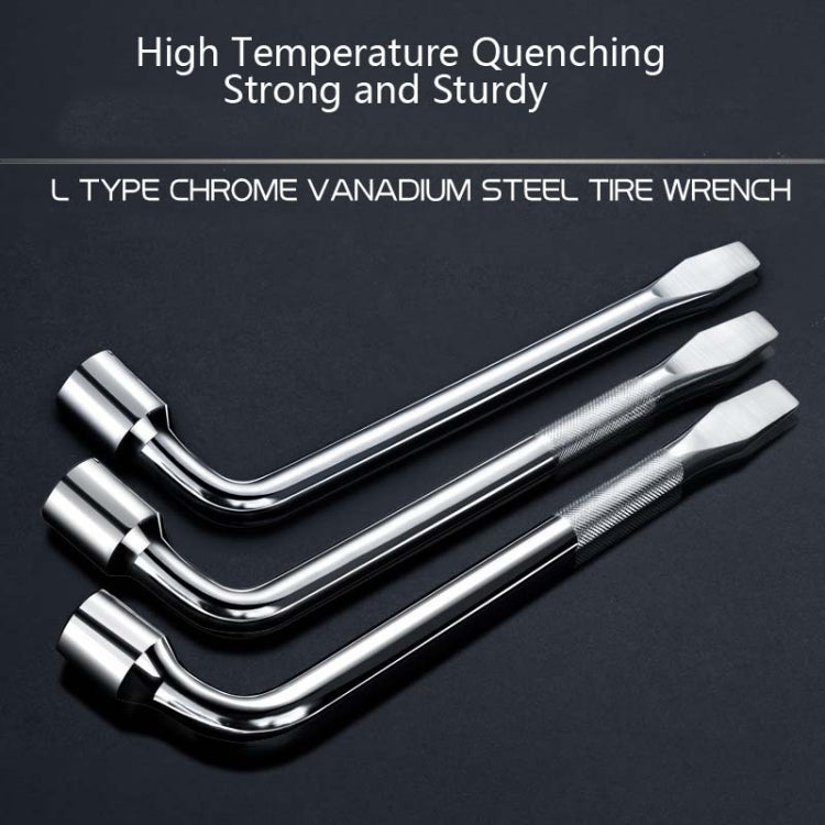 L-type tire wrench set with chrome steel L-shaped sockets and multiple ends
