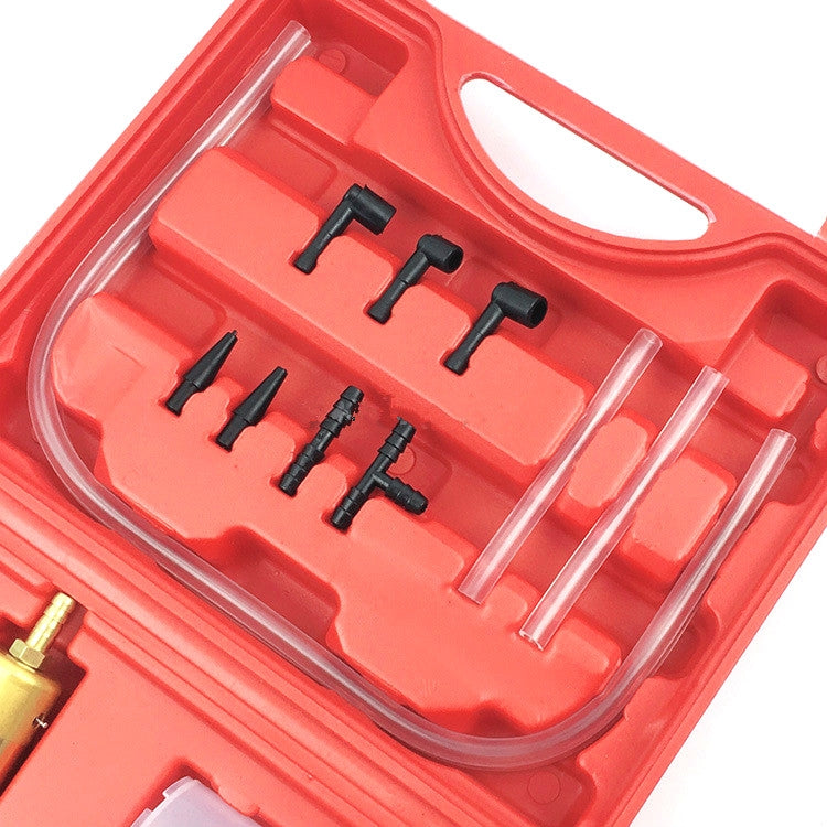 Vacuum pump accessory case tray with black fittings and clear tubes