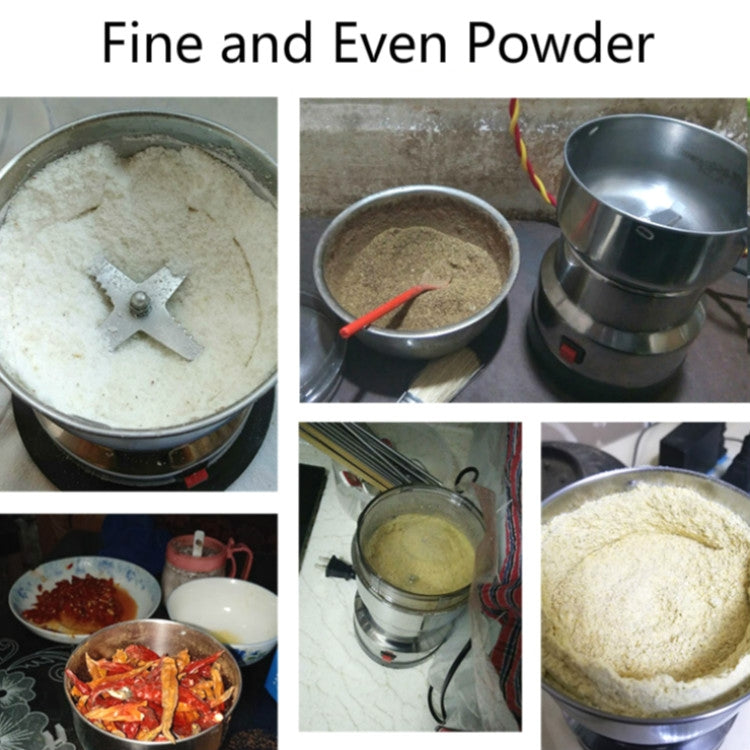 Stainless steel medicinal powder grinder machine with top grinding chamber