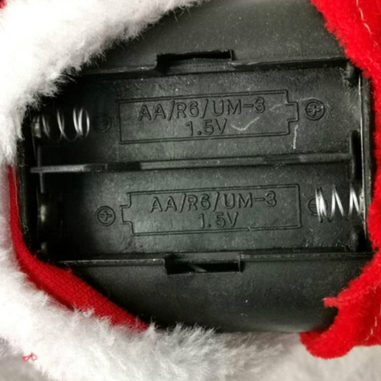 Electric Santa battery compartment with AA/R3/UM-3 1.5V labels