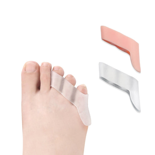 Three-hole split toe thumb separator pad, translucent light-gray strap