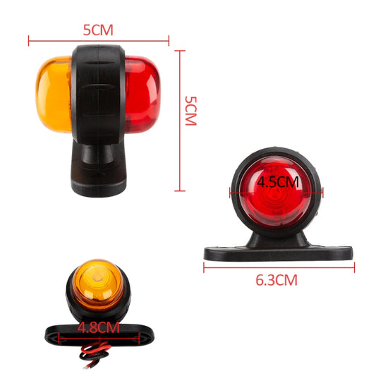 2 PCS R9 12-24V 2 LEDs 2000-4000K Double-Sided Waist Light Truck Side Light Cargo Truck Modification Two-Color Side Tail Light, 2 PCS R9