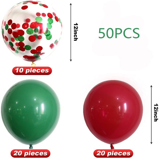 1 Set Christmas Red Green Confetti Balloon Set Merry Christmas Christmas Party Decorations, Christmas Party Decorations