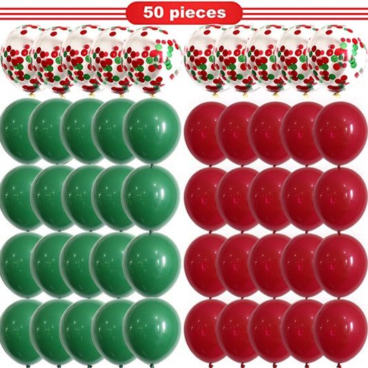1 Set Christmas Red Green Confetti Balloon Set Merry Christmas Christmas Party Decorations, Christmas Party Decorations