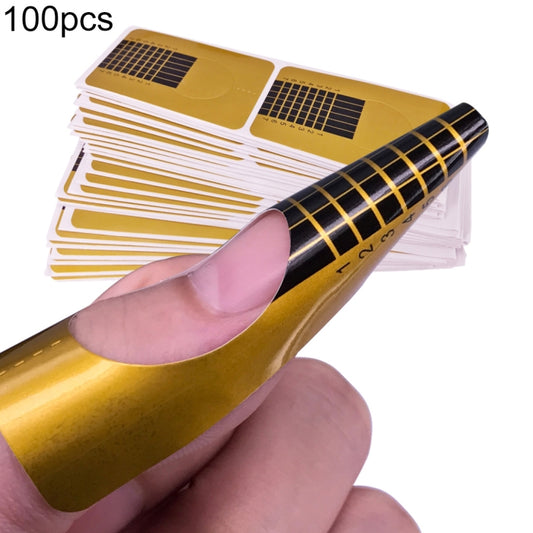 100pcs/pack Professional French Nail Form Tips Nail Art Form Acrylic Tip Gel Nails Sticker Extension Curl Form For Nail Polish Guide