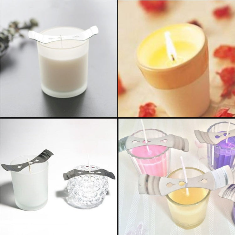 Cotton candle wick bundles with metal holders for candles, white strands