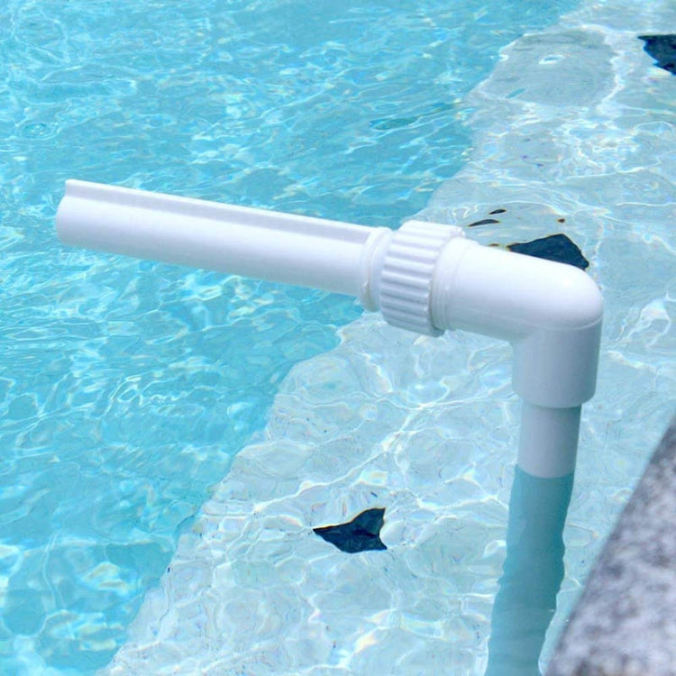 White corner-mounted pool waterfall fountain fitting with horizontal spray bar