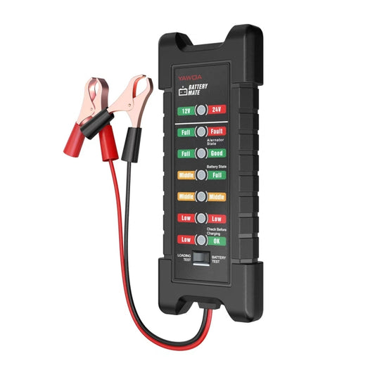 YAWOA BM410 Storage Battery Tester 12V/24V Load Test LED Smart Car Battery Tester Clip, BM410