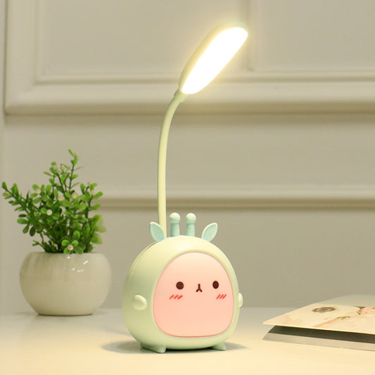 YW2021 Cartoon Cute LED Eye Protection Desk Lamp Student Dormitory Bedroom Folding Reading Desk Lamp, Blue Lamb