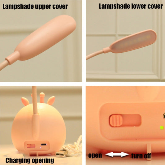 YW2021 Cartoon Cute LED Eye Protection Desk Lamp Student Dormitory Bedroom Folding Reading Desk Lamp, Blue Lamb