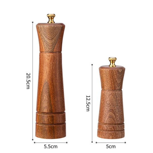 Wood Pepper Grinder Kitchen Household Manual Solid Pepper Powder Black Pepper Mill Grinder Bottle Seasoning Jar, Style 3, 5 inch, Style 3, 8 inch