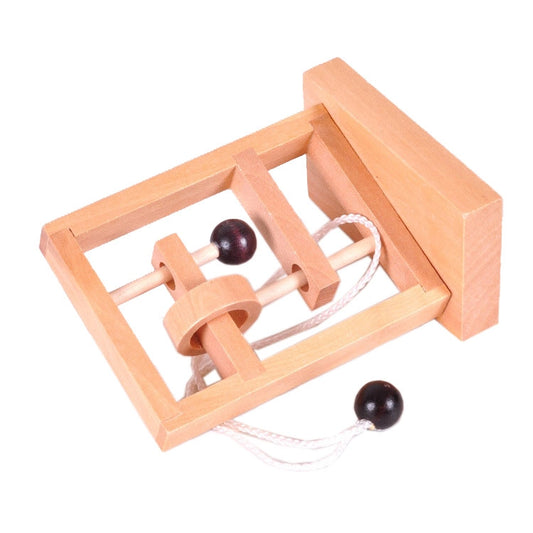 2 PCS Wooden 3D Educational Toys Space Thinking Untie Rope Game, Untie Rope Game