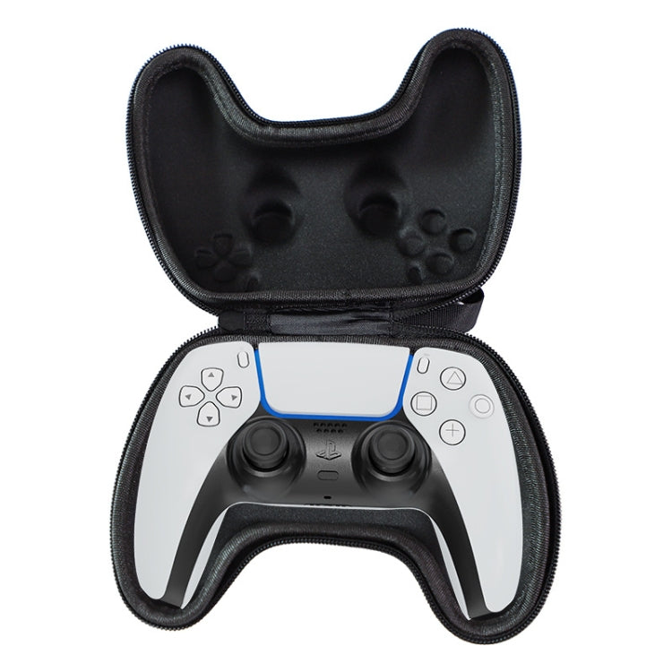 EVA game controller handle storage bag open with controller inside, black