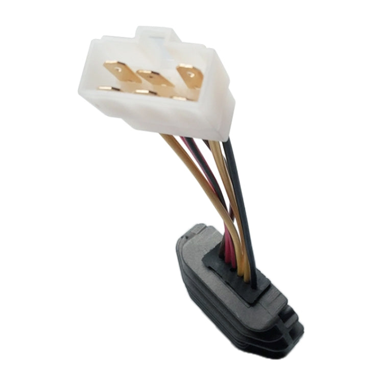 Motorcycle voltage rectifier/regulator with white multi-pin connector and wire harness