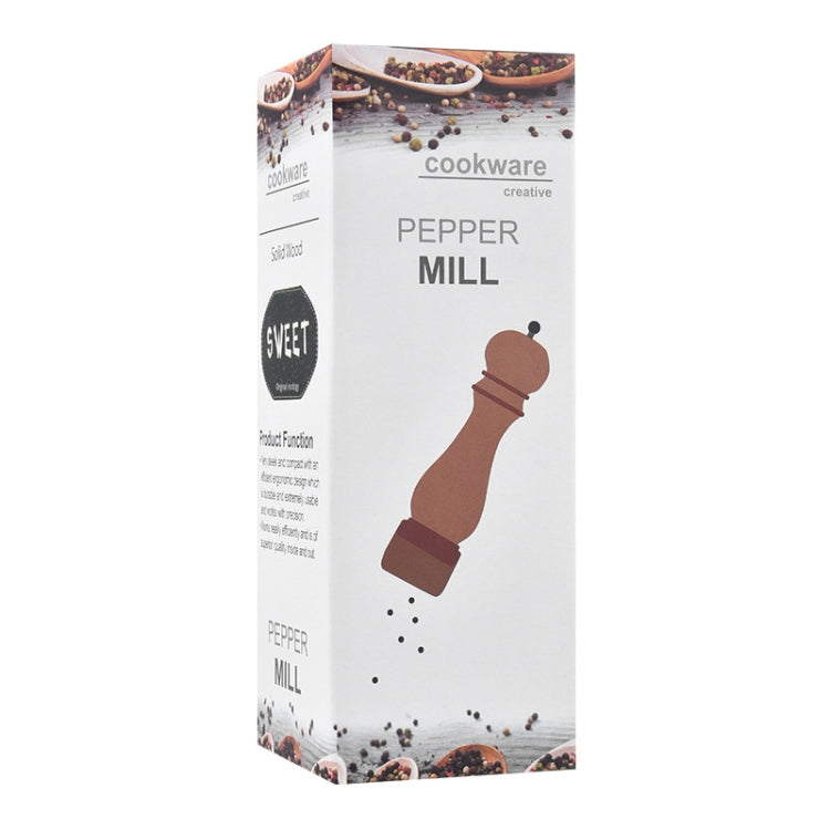 Retail package for a manual acrylic pepper mill with ceramic grinding core