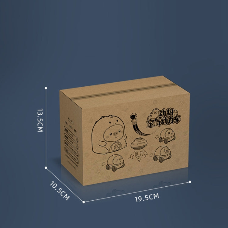 Cardboard product box with animal car and balloon scooter illustrations